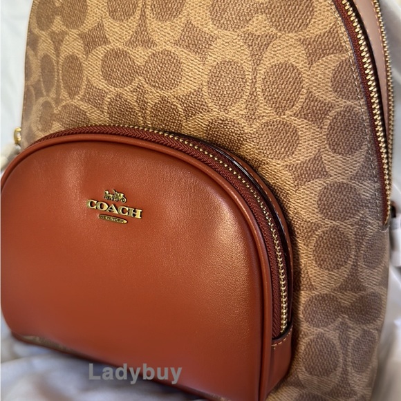 ❇️NWT Coach retail Carrie Backpack 23 In Signature Canvas - Picture 13 of 16
